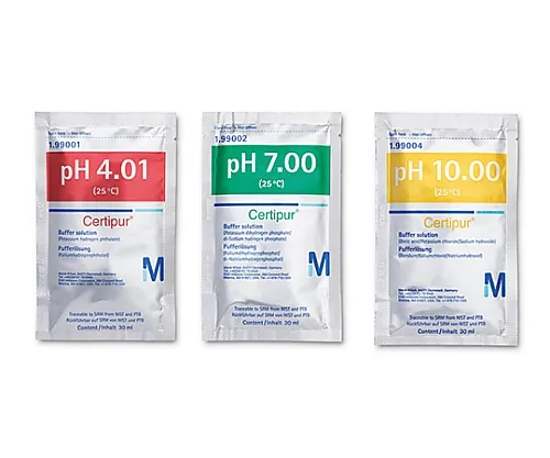 61-0322-88 Buffer Solution (30mL Aluminum Sachet Type) Set Traceable for SRM Of NIST And PTB, 10 Bag x pH 4.01 (Phthalic Acid), 10 Bag x pH 7.00 (Phosphoric Acid), 10 Bag x pH 10.00 (Boric Acid), pH 4.01/Ph 7.00/Ph 10.00(25°C) Certipur(R) 199006 1ST 1.99006.0001