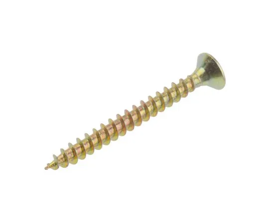 63-4748-96 Pozidriv Countersunk Steel Wood Screw Yellow Passivated, Zinc Plated, 4mm Thread, 40mm Length 263-1864
