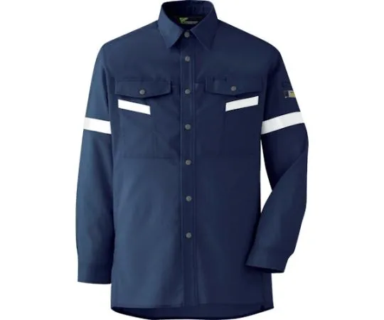 67-3134-31 All Year Work Wear Antistatic JIS Compatible Reflective Material Long Sleeve Shirt VES2557 Navy S VES2557-UE-S
