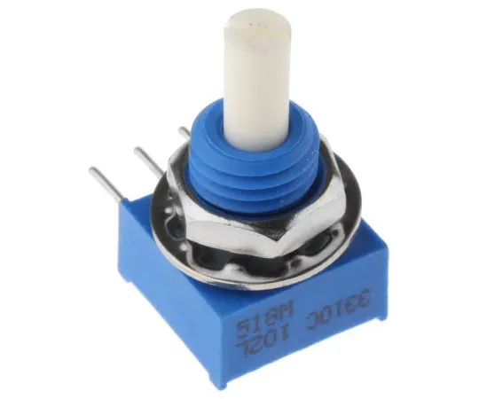 63-4851-02 Bourns 3310C Series Conductive Plastic Potentiometer with a 3.17 mm Dia. Shaft, 1kΩ, ±20%, 0.25W, ±1000ppm/°C 3310C-001-102L