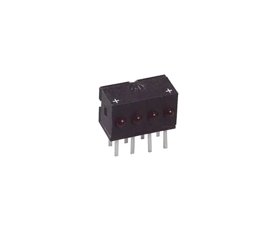 63-4873-67 Dialight 555-4001F, Red Right Angle PCB LED Indicator, 4 LEDs, Through Hole 2 V 555-4001F