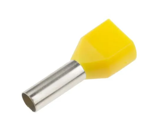 63-4759-77 RS PRO Insulated Crimp Bootlace Ferrule, 14mm Pin Length, 4.9mm Pin Diameter, 2 x 6mm² Wire Size, Yellow 311-8003