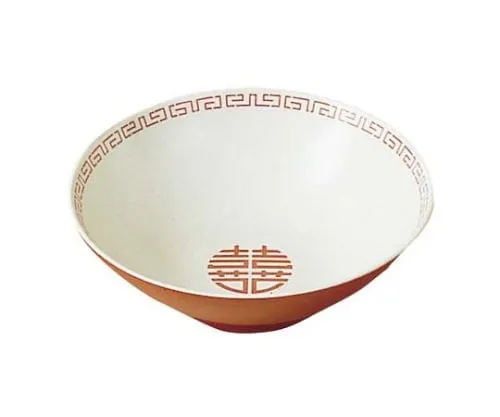 61-6836-11 Melamine Chinese Tableware Zuisho Chinese Rice Bowl Round Type CA-11 Outer Red Inner White 2418610
