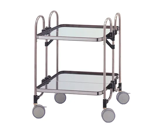 62-1623-90　［Discontinued］Stainless Steel Folding Storage Wagon 2 Rows 613 mm　FGA-2