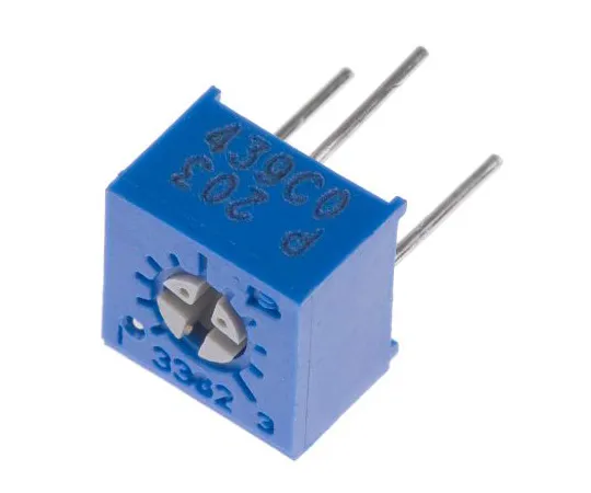 63-4851-37 20kΩ Through Hole Trimmer Potentiometer 0.5W Top Adjust Bourns 3362 Series 3362P-1-203LF