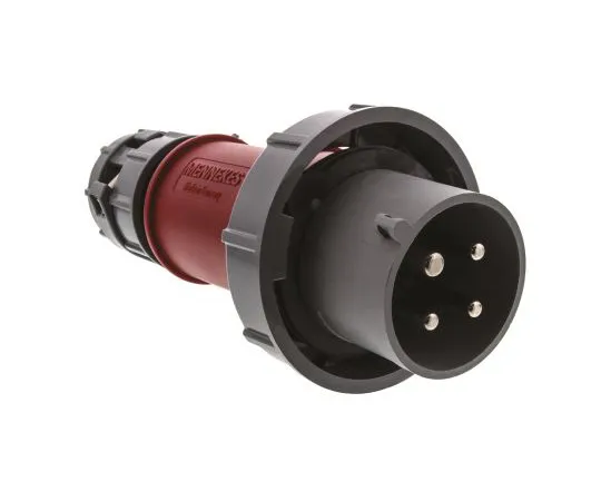 63-4740-60 Mennekes PowerTOP Series, IP67 Red Cable Mount 3P+E Industrial Power Plug, Rated At 32A, 415 V 3841