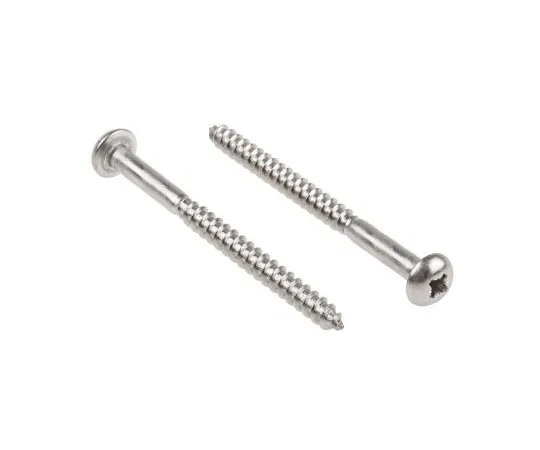 63-4690-93 Pozidriv Round Stainless Steel Wood Screw, A2 304, 5mm Thread, 65mm Length 144-3522