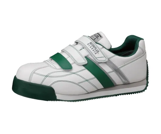 62-0937-71　［Discontinued］Toe Puff Included Sneakers Work Plus Classic WPC-555 White x Green 22cm　WPC555-W/GR-22