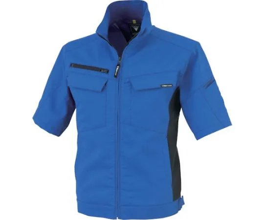 65-8351-20 Cotton Lined Stretch Short Sleeve Blouson Royal Blue 3L 1511-46-3L
