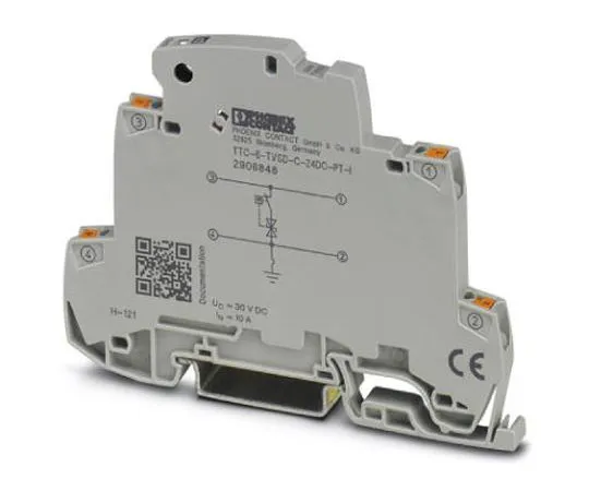 63-4687-27 Phoenix Contact TTC-6-TVSD-C-12DC-PT-I Series 15 V dc Maximum Voltage Rating 300 (Nominal Discharge)A Maximum Surge 2906847
