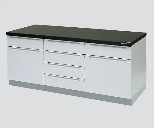3-4472-01　［Discontinued］Side Laboratory Bench Wooden Type, Both Sides Flat Hinged Door, Central Drawer, with Slide Shelf 1800 x 750 x 800　AN1O-1807