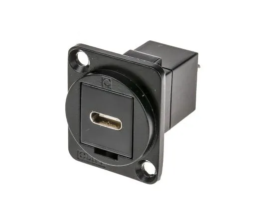 63-4689-74 Female to Male USB C Connector, Horizontal Panel Mount 143-8923