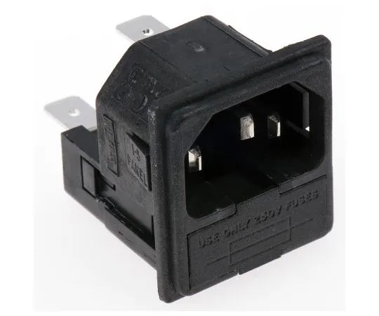 63-4725-15 Bulgin C14 Snap-In IEC Plug Male, 10A, 250 V ac PF0033/15/63