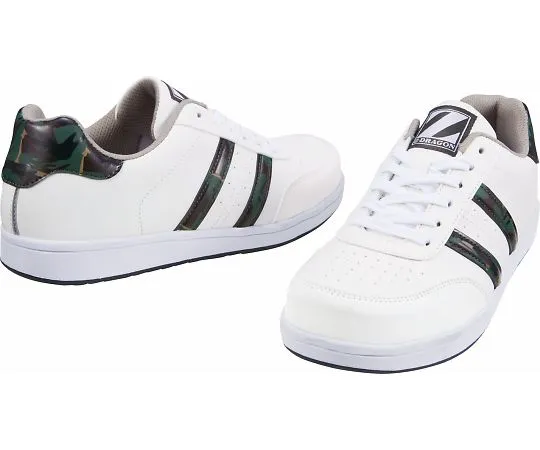 64-0992-72 Safety Shoes Lace-Up Type White x Camo 22.0 cm S3171-1