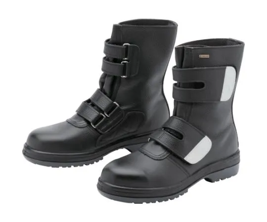 67-3125-23 JIS Certified Gore-Tex Fabric Rubber Sole Safety Shoes Long Top Waterproof Reflective Black 23.5 cm RT935-23.5