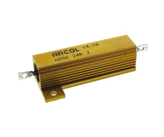 63-4892-08 Arcol HS50 Series Aluminium Ho***d Axial Wire Wound Panel Mount Resistor, 24Ω ±5% 50W HS50 24R J