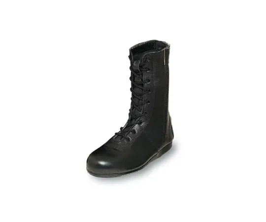 64-6539-08 Firefighting Work Lace-Up Boots with Zipper Black 23.5 cm CH5801