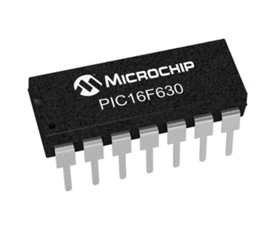 63-4869-98 Microchip PIC16F630-I/P, 8bit PIC Microcontroller, 20MHz, 128 B, 1024 x 14 words Flash, 14-Pin PDIP PIC16F630-I/P