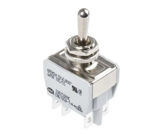 63-4746-22 APEM Double Pole Single Throw (DPST) Toggle Switch, On-Off-On, Panel Mount 649H/2