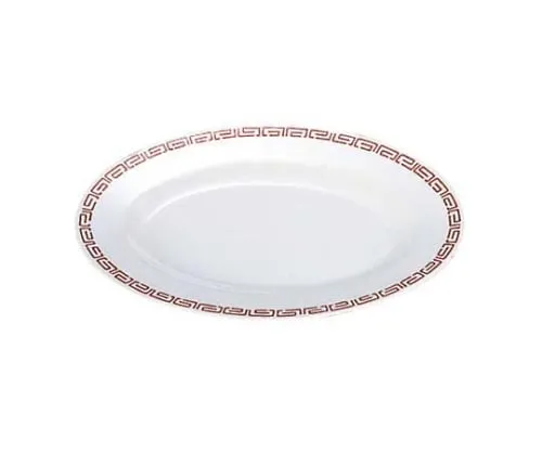 61-6836-15 Melamine Chinese Tableware Zuisho Oban 10 inch CA-23 Outer Red Inner White 2419110
