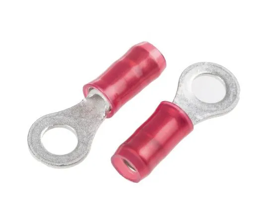 63-4799-61 TE Connectivity PIDG Series Insulated Crimp Ring Terminal, M4 Stud Size, 0.26mm² to 1.65mm² Wire Size, Red 320551