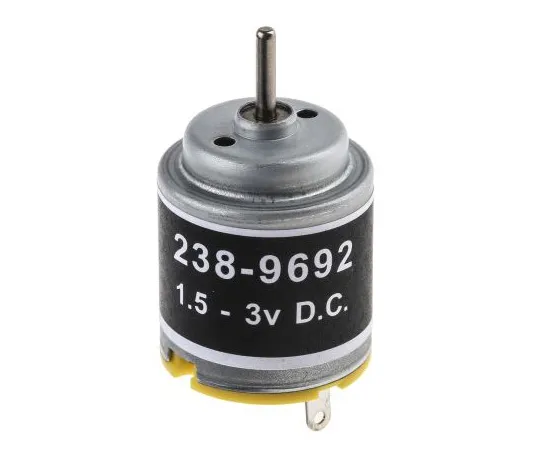 63-4741-61 RS Pro DC Motor, 1.21 W, 1.5 → 3 V dc, 10.4 gcm, 8200 → 14000 rpm, 2mm Shaft Diameter 238-9692