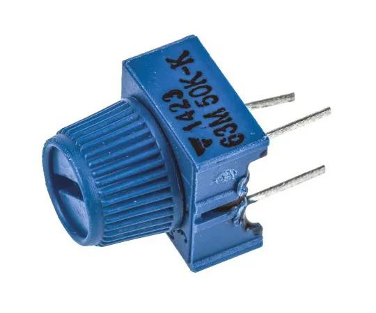63-4717-50 Vishay 63M-T607 Series Through Hole Trimmer Resistor with Pin Terminations, 50kΩ ±10% 1/2W ±100ppm/°C Finger Adjust M63M503KB30T607