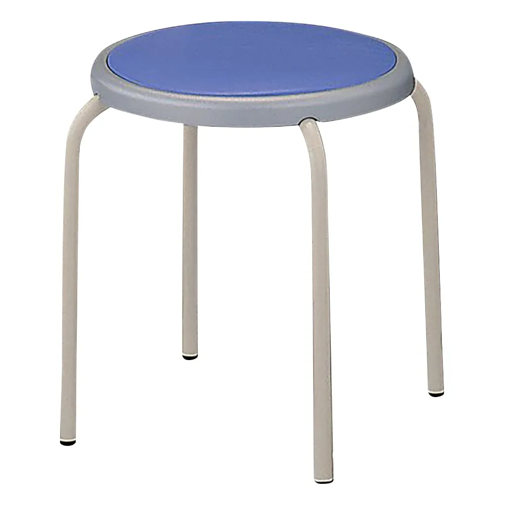 8-9007-02 Round Chair without Back Blue S-153-C-B