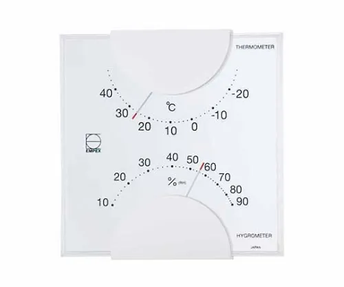 61-6864-79 Elm Thermo-Hygrometer 105 x 102 x 20mm 85G (Clear Box) White LV-4901