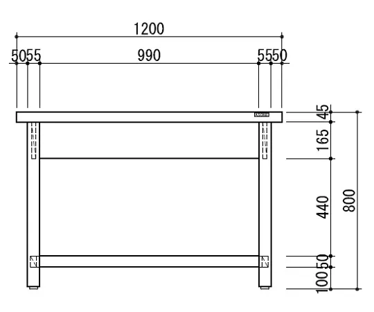 3-5803-01　［Discontinued］Workbench 1200 x 750 x 800mm　KSA-1200