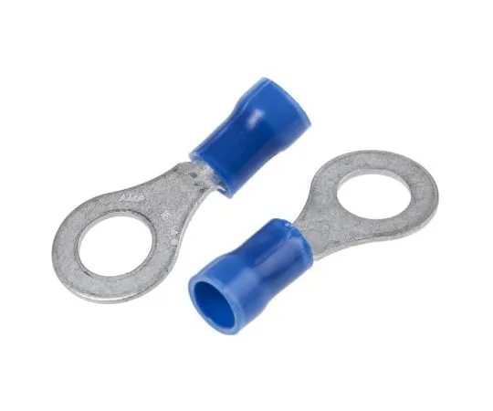63-4656-24 Insulated Round Crimp Terminal Stud Diameter M6 Blue Plastic Grip 16 AWG to 14 AWG 34162