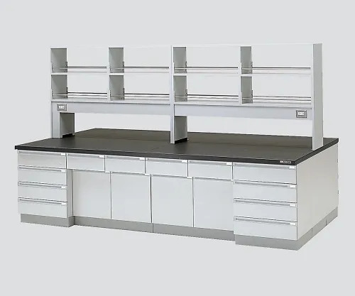 3-3685-01　［Discontinued］Central Laboratory Bench Wooden Type, Riser Type, with Reagent Shelf 1800 x 1200 x 800/1800　SAOD-1812
