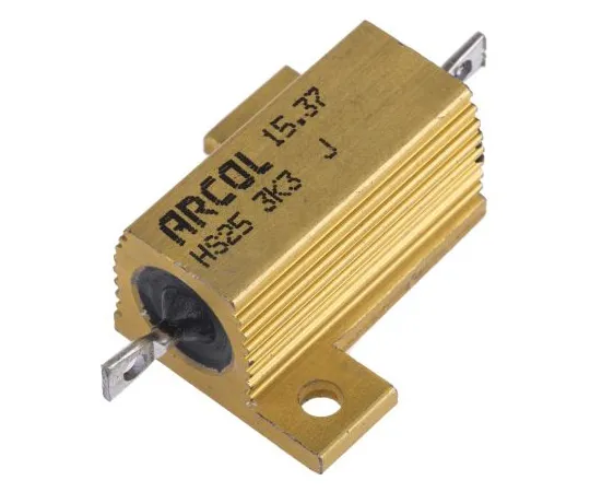 63-4746-47 Arcol HS25 Series Aluminium Ho***d Axial Wire Wound Panel Mount Resistor, 3.3kΩ ±5% 25W HS25 3K3 J