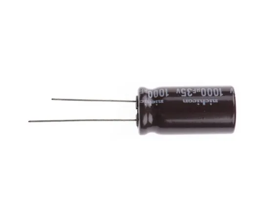 63-4845-81 Nichicon 1000μF 35V dc Aluminium Electrolytic Capacitor, Through Hole 12.5 (Dia.) x 25mm +105°C 12.5mm 5mm UPS1V102MHD