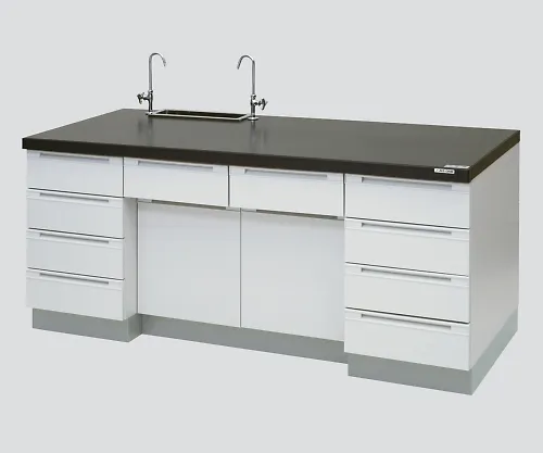 3-4342-01　［Discontinued］Side Laboratory Bench Wooden Type, with Spot Sink 1800 x 750 x 1800　AP1X-1807