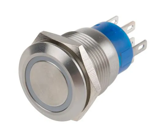 63-4661-48 RS PRO Double Pole Double Throw (DPDT) Latching White LED Push Button Switch, IP67, 19.2 (Dia.)mm, Panel Mount, 250V ac 111-5789