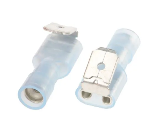 63-4750-65 RS PRO Insulated Crimp Piggyback Terminal, 6.35 x 0.8mm, 1.5mm² to 2.5mm², 16AWG to 14AWG, Blue 267-4366