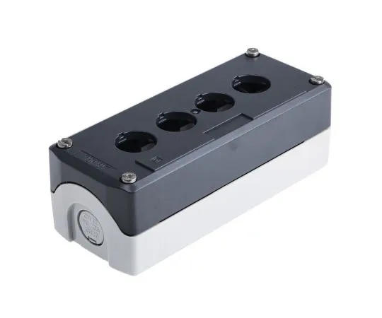 63-4765-32 Schneider Electric Harmony XALD Push Button Enclosure, 4 Hole Grey, 22mm Diameter None Plastic XALD04