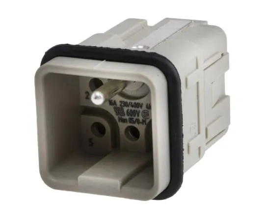 63-4740-40 Han Q Series Connector Insert, Male, 6 Way, 16A, 400 V 9120053001