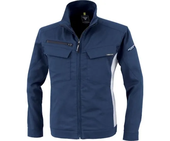 65-8353-51 Cotton Lined Stretch Long Sleeve Blouson Deep Navy 3L 1514-19-3L