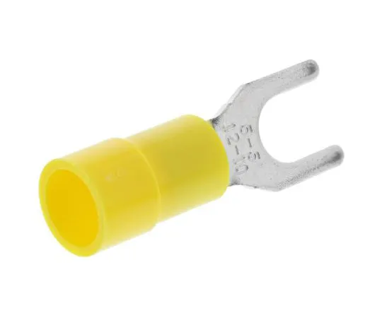 63-4891-38 RS PRO Insulated Crimp Spade Connector, 4mm² to 6mm², 12AWG to 10AWG, M5 Stud Size Vinyl, Yellow 613-9586
