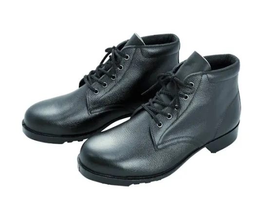 67-3121-53 JIS Certified Rubber Sole Safety Shoes Middle Knit Black Top 23.0 cm V262N-23.0