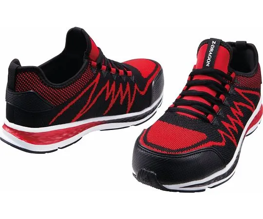 64-0989-27 Safety Shoes Lace-Up Type Black x Red 25.0 cm S5181