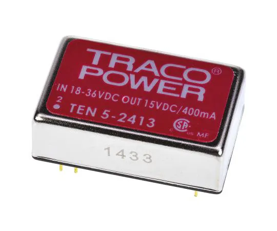 63-4754-74 TRACOPOWER TEN 5 6W Isolated DC-DC Converter Through Hole, Voltage in 18 → 36 V dc, Voltage out 15V dc TEN 5-2413