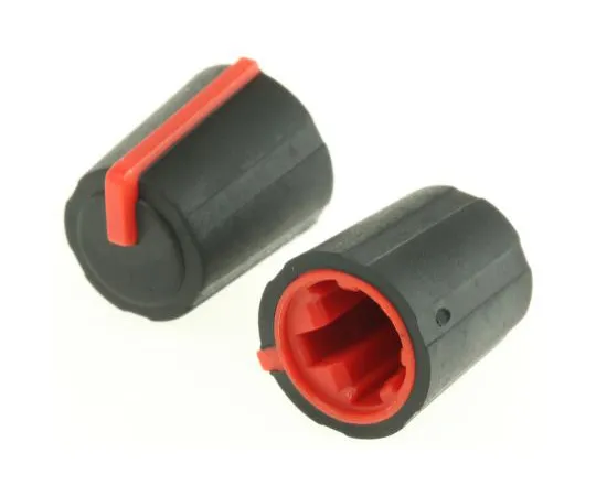 63-4757-18 Sifam Potentiometer Knob, Push-On Type, 11mm Knob Diameter, Black, D Shaped Shaft Type, 6mm Shaft 3/03/DR110-006/237/230