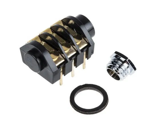 63-4689-76 RS PRO 6.35 mm Panel Mount Stereo Jack Jack Socket, 3 Pole, 5A 143-8935