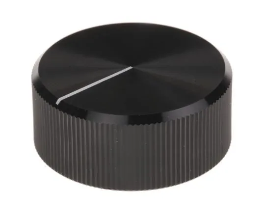63-4803-57 RS Potentiometer Knob, Grub Screw Type, 30mm Knob Diameter, Black, 6.4mm Shaft 465-9870