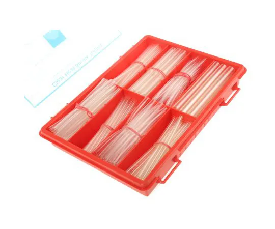 63-4799-78 RS Pro Clear Halogen Free Heat Shrink Tubing Kit 3 mm, 3.2 mm, 6.4 mm, 9 mm Sleeve Dia. x 100mm Length 2:1 Ratio 458-0639