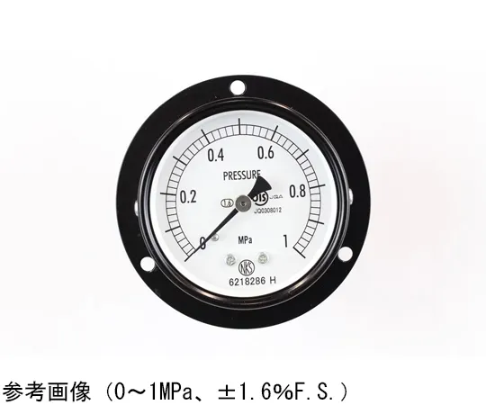 65-4271-85-20 Normal Pressure Gauge (Φ60) Embedded D Frame (Mounting Hole) with 0.16 MPa with Inspection Certificate AA15-221