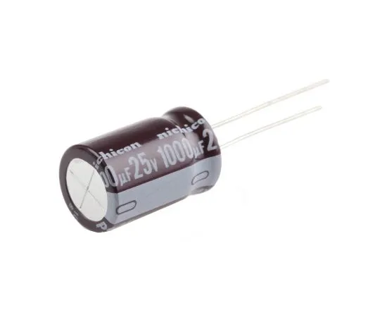 63-4845-72 Nichicon 1000μF 25V dc Aluminium Electrolytic Capacitor, Through Hole 12.5 (Dia.) x 20mm +105°C 12.5mm 5mm UPS1E102MHD